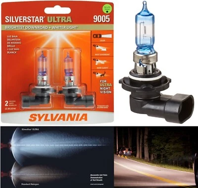 Sylvania SilverStar Ultra 9005 HB3 65W Two Bulbs Head Light High Beam Bright Fit - Image 1 of 4