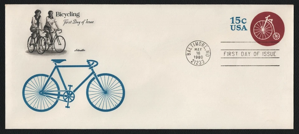 #U597 15c Bicycling, Artmaster #10 FDC **ANY 5=FREE SHIPPING** - Image 1 of 1