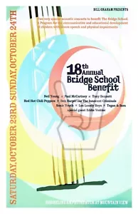 Póster de concierto Bridge School Benefit 2004 11x17 arte de pared rock Eddie Vedder Neil - Imagen 1 de 1