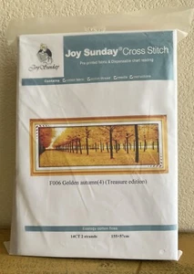 Joy Sunday Golden Autumn Stamped Cross Stitch Kit 155cm x 57cm 14 Count F006 - Picture 1 of 6