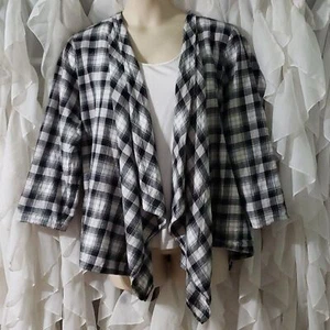 Reiter von Lee. Schwarz & weiß Büffel kariert; Wasserfall vorne offen. Größe 2X. EUC - Bild 1 von 14