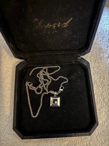 Chopard Happy Diamond Necklace 18K White Gold Square - Picture 1 of 7