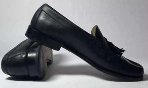 COLE HAAN Men's Black Leather Pinch Tassel Loafers 02573 Slip On Dress Shoe 11 D - Picture 1 of 8