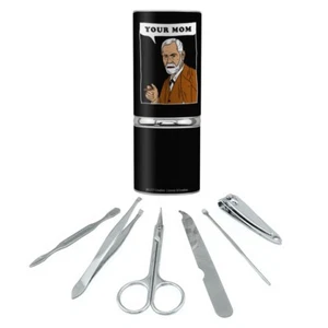 Your Mom Sigmund Freud Funny Humor Manicure Pedicure Grooming Travel Kit - Picture 1 of 4