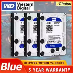 WD Blue 1TB 2TB 3TB 4TB HDD PC Hard Disk Drive Western Digital Blue 3.5"SATA III - Picture 1 of 6