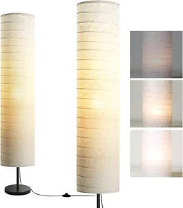 Floor Lamp Tall Lamps for Living Room, 3 Levels Brightness Paper Floor Lamp, Mo - Picture 1 of 10