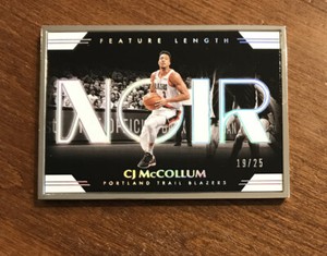 C.J. McCollum 2019-20 Noir Feature Length Silver #256 Pelicans Blazers 19/25