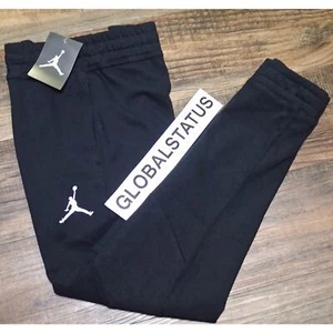 KIDS NIKE JORDAN QUILTED PANEL BLACK WHITE RETRO JOGGER PANTS MEDIUM 953244-023 - Picture 1 of 12