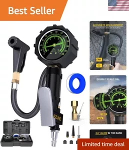 Premium Digital Tire Inflator with Hose & Accessories - Perfect for Bikes - Picture 1 of 10