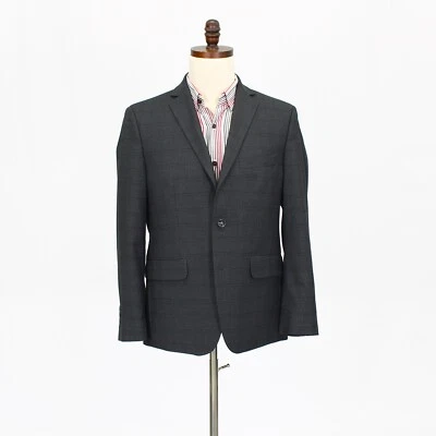 APT 9 40S 灰色运动外套夹克格子 2B 聚酯纤维 — 第 1/4 张图片