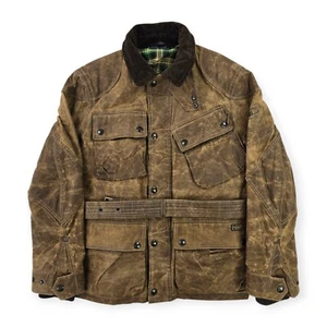 Polo Ralph Lauren Iconic Oilcloth Cylinder Biker Wachsjacke Braun Herren Medium - Bild 1 von 9