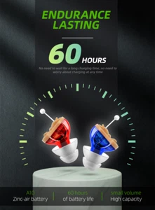 1 par de mini audífonos digitales potenciador intrauditivo invisible amplificador de sonido L/R! - Imagen 1 de 19