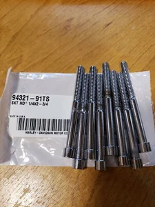 Harley-Davidson Chrome Smooth Socket Head Screws 1/4-20 x 2-3/4 94321-91TS EIGHT - Picture 1 of 1