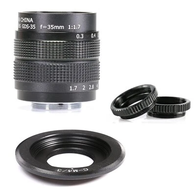 FUJIAN CCTV 35mm f1.7 Lens MC For Micro 4/3 GF3 GF5 E-PL3 E-P3 E-PM1+adapter rin - Image 1 of 4