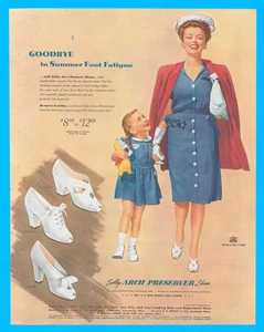 Selby Arch Preserver shoes mother daughter fashion style vintage print ad 1944 - Picture 1 of 3