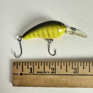 Vintage Norman Deep Little Baby N Crankbait Fishing Lure Stripes - Foto 1 di 3