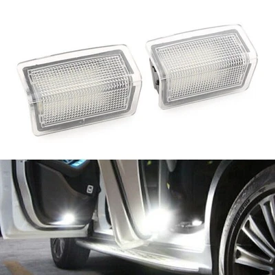 Pair Car Step Courtesy Door White Lights White Fit Mercedes Benz B C E ML Class - Image 1 of 4