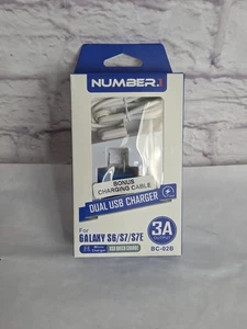 NIB Number.1 Dual USB Wall Charger w/Micro USB Cable (Galaxy S6/S7/S7E) - Picture 1 of 3