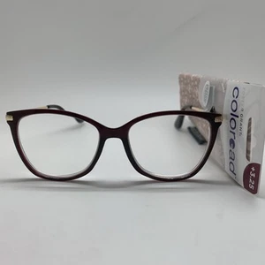 Foster Grant COLOREAD ALIANNA +3.25 WINE RED GOLD Women's Reading Glasses - Picture 1 of 7