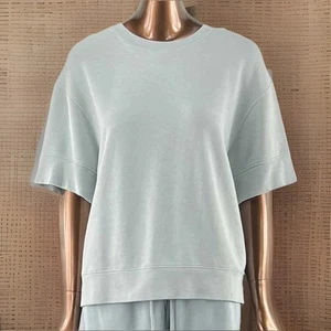 VINCE.  Cotton Wide SLeeve CROP T-SHIRT Size Small MSRP $125 Gray EUC Worn ONCE! - Picture 1 of 9