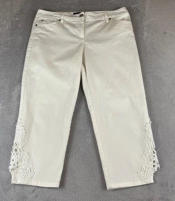 Zac and Rachel womens white embroidered pants size 10 - Image 1 of 4