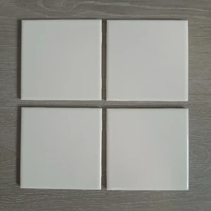 Vintage Menge 4 Wenczel weiß 4x4 Keramikfliesen 4-5/16" - Bild 1 von 2