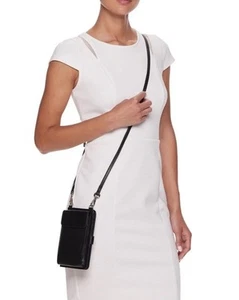 ili Smartphone Crossbody Organizer Black Leather MSRP $118 - Picture 1 of 9