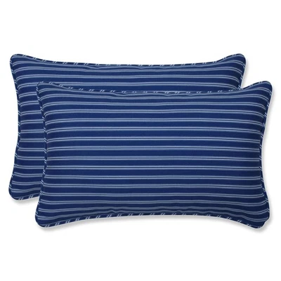 Almohada a rayas para interiores/exteriores, relleno de felpa, clima Foto 1 de 3
