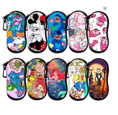 DISNEY CHARACTERS SOFT NEOPRENE GLASSES CASE WITH SECURE KEYCHAIN & ZIPPER - Image 1 of 4