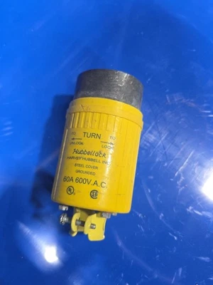 Hubbell HBL26419 60A 600V 3 Pole 4 Wire Power Plug - (works W/ Hbl26418) - Image 1 of 4