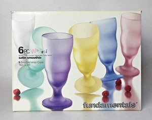 Libbey 6-teiliges Watusi gemischte Farben Satin Smoothie 16 Unzen Glaswaren Set in Originalverpackung - Bild 1 von 10
