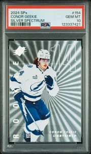 2024-25 CONOR GEEKIE SPx Hockey SILVER SPECTRUM #'d 04/25 # 154 Lightning PSA 10 - Picture 1 of 2