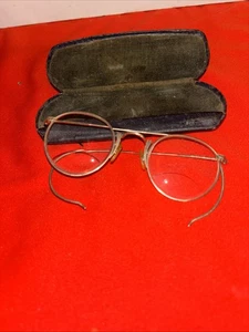 Antique Round Gold Wire Rim Bakelite Style Eyeglasses Bifocals - Estate Find - Picture 1 of 6
