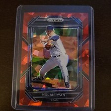 2023 Nolan Ryan Panini Red Cracked Ice Prizm Texas Rangers SP #84