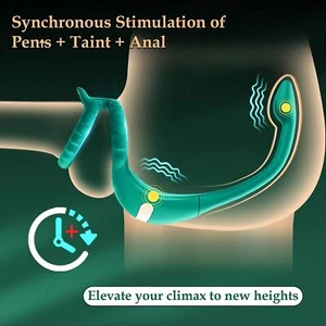 Penis Cock Ring Anal Butt Plug Vibrator Male Prostate Massager Sex Toys For Men - Picture 1 of 8