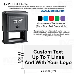 1,5" x 3" Trodat 4926 Gummi selbstfärbender Stempel individueller Text bis zu 7 Zeilen - Bild 1 von 7