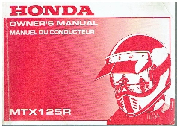 HONDA MTX125R ORIG. 1988 OWNERS INSTRUCTION & MAINTENANCE HANDBOOK (GB & F TEXT) - Image 1 of 1