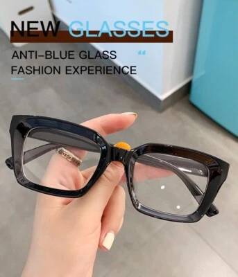 Mens Womens Retro Clear Lens Glasses Frame Hot Fashion Square Eyewear Unisex UK