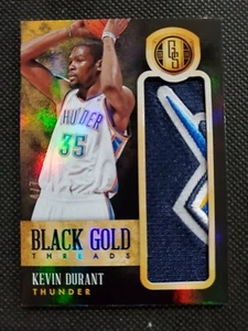 2013-14 Kevin Durant Gold Standard Hilos Negro Oro Parche Logotipo #7 Juego Usado - Imagen 1 de 5