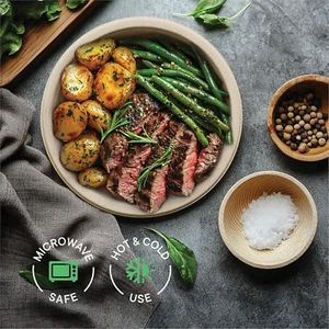 Paper Plates, 100% Compostable Heavy Duty Disposable 10 Inch Plate - [125-Pac... - Picture 1 of 12