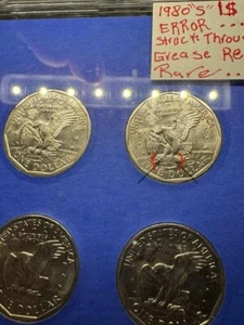 1980-S 1$ Susana Struck Through Grease Rev Rare Error - Picture 1 of 4