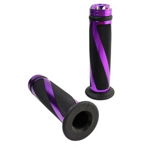 21/24mm Purple Handlebar Grip Left+Right Handle Bar Cover For Scooter Dirt Bike - Picture 1 of 8
