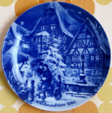 5 Wandteller Jahresteller Weihnachten1976-1980; Berlin Design Genuine Blue China