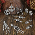 6 Pair Skeleton Skull Hook Earrings Drop Dangle Women Halloween Ghosts Earrings