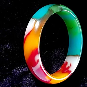  Jade Bangle Vintage Antique Jade Bangle Hand Carved Genuine Multi Color Jade UK - Picture 1 of 8