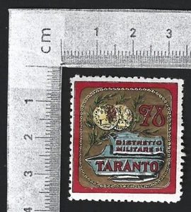(AOP) Italy WW1 poster stamp - TARANTO Military District 78 MH - Picture 1 of 2