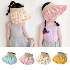 Wide-brimmed Kids Shell Hat UV Protection Empty Top Cap Sun Visor Hat  Summer