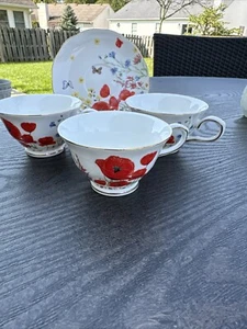 grace teaware cup and saucer Red Poppy - Picture 1 of 3