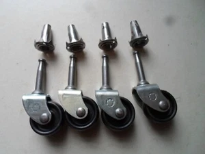 Pack of 4 Light Duty Socket Fixing Swivel Castors With Sockets 30mm Wheel - Picture 1 of 8