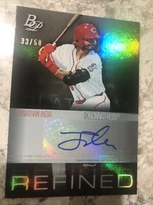 2020 Bowman Platinum Jonathan India Reds Refined Auto 33/50 2021 ROY - Picture 1 of 2